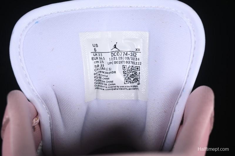 Nike Air Jordan 1 Low AJ1 Custom White Pink Low-Top Casual Lifestyle Sneakers - DC0774-162