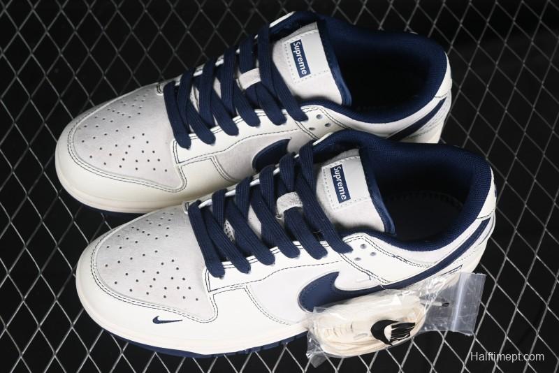 Nike SB Dunk Low Supreme Collaboration - Light Blue Double Swoosh Anniversary Custom Low-Top Casual Skate Shoes - XX3168-301