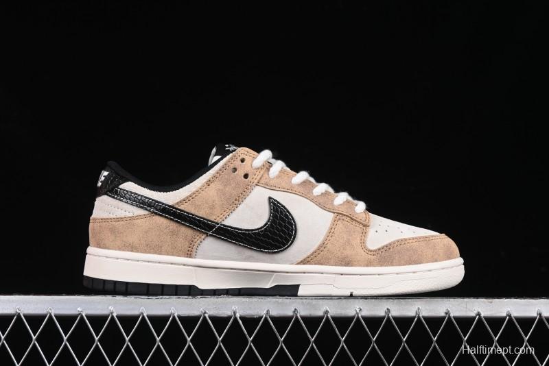 Nike SB Dunk Low Year of the Snake Wheat Black Swoosh Anniversary Custom Low-Top Casual Skate Shoes - YX5066-267