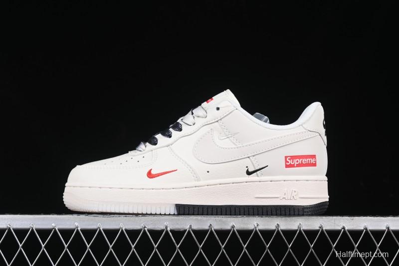 Nike Air Force 1 '07 Low Supreme Collaboration Casual Sneakers with Dual-Color Sole - XZ6188-017