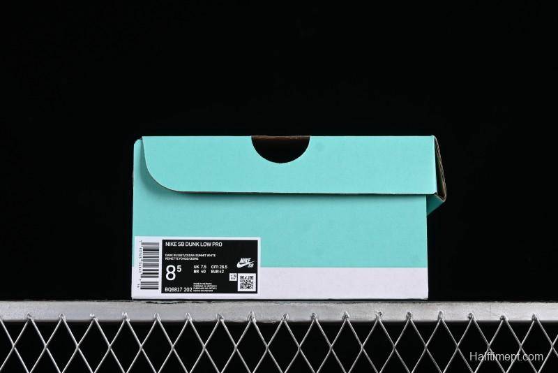 Nike SB Dunk Low Pro Brown Red Colorway SB Low Top Casual Skate Shoes - BQ6817-202