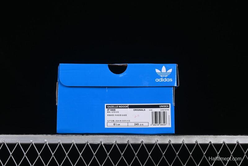 Adidas Originals Gazelle Indoor Retro Casual Slip-Resistant Wear-Resistant Low-Top Skate Shoes - IF1808