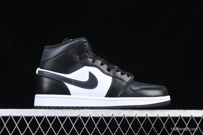 Nike Air Jordan 1 Mid AJ1 Basketball Shoes in Black White Gray - DQ8426-010
