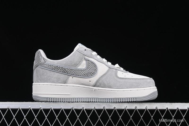 Nike Air Force 1'07 Low The North Face Collaboration Pig Grey Snake Print Low-Top Casual Sneakers - DF0188-027