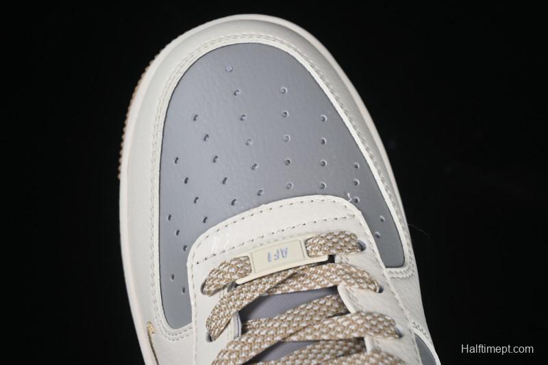 Nike Air Force 1 '07 Low Bape Collaboration Khaki Beige Grey Low-Top Casual Sneakers - BB6566-208