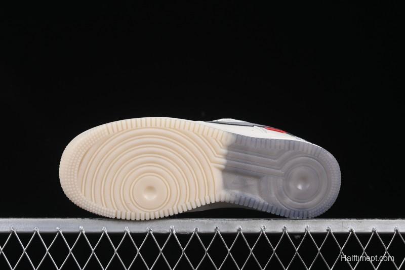 Nike Air Force 1 '07 Low Stussy Collaboration Dual-Tone Grey Swoosh Casual Sneakers - HH7518-037