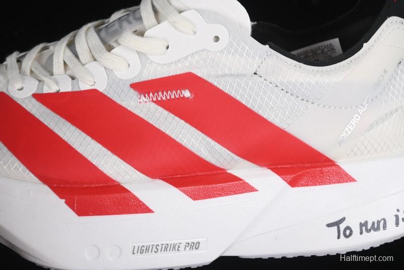 Adidas Lightstrike Pro Running Shoes - White/Red with Inspirational Design