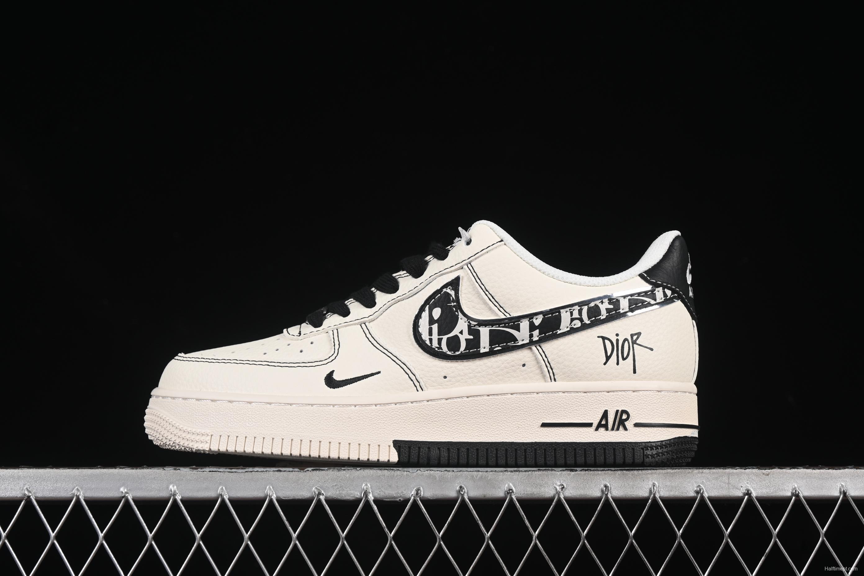 Nike Air Force 1 '07 Low Dior Collaboration Two-Tone Dior Swoosh Casual Sneakers - XS1958-544
