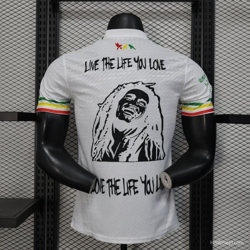 Player Version 25/26 Ajax White Jersey with Bob Marley Tribute Design