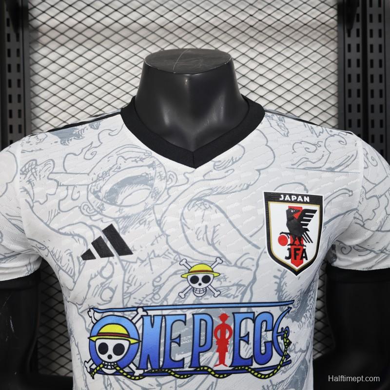 Player Version 2025 Japan White with One Piece Gear 5 Design Jersey