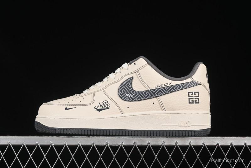 Nike Air Force 1 '07 Low Givenchy Collaboration Pattern Beige Grey Casual Sneakers - DF0188-057