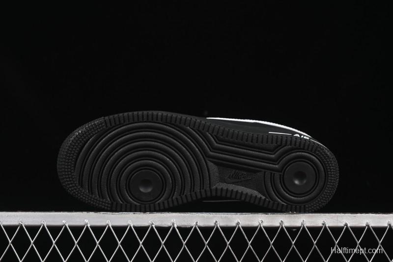 Nike Air Force 1 '07 Low Casual Sneakers in Black & White with Hemp Rope Detailing - ZH0316-073