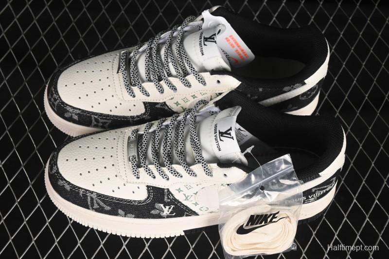 Nike Air Force 1 '07 Low LV Collaboration Double Print Denim Casual Sneakers - YX5066-317