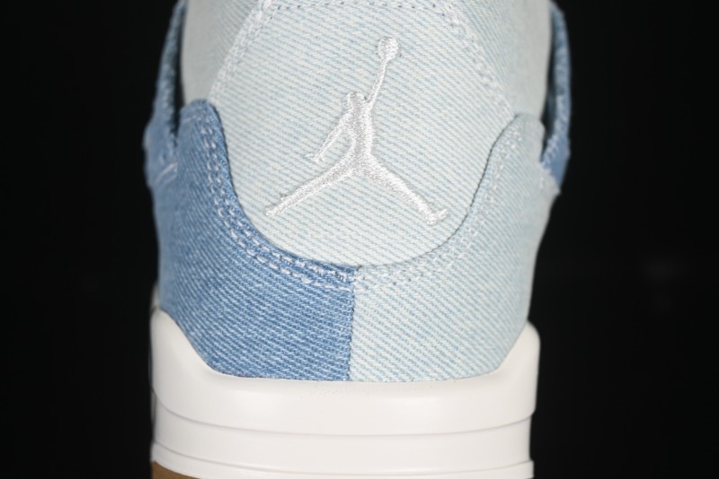 Nike Air Jordan 4 Retro Denim "Worn Blue" Sneakers with Distressed Wash Finish - IB6716-100