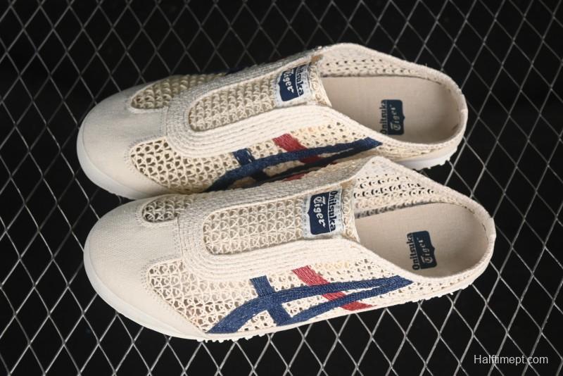 Onitsuka Tiger Mexico 66 Sabot Slip-On Sneakers with Breathable Mesh Upper - 1183C123-100