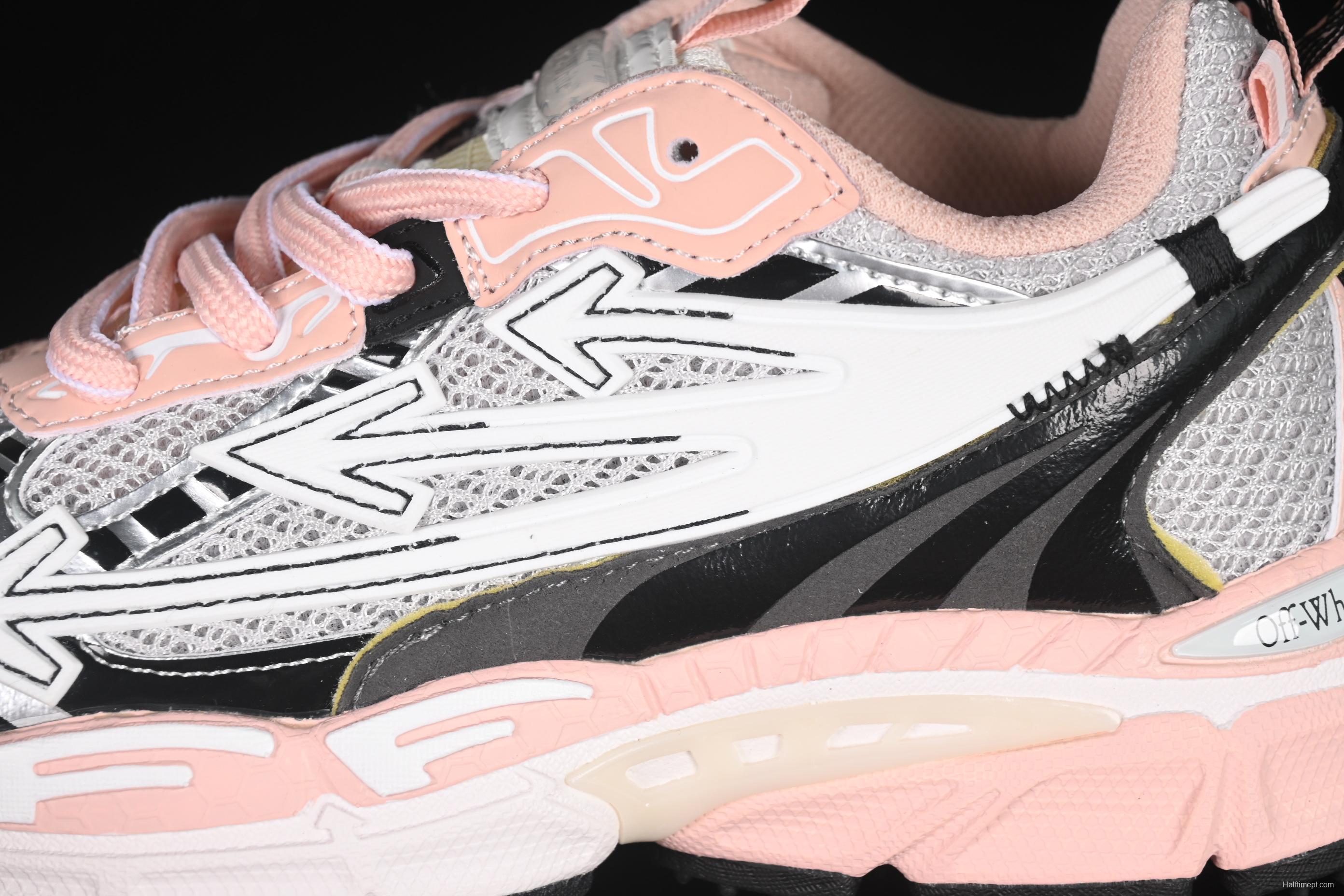 Off-White Be Right Low-Top Lifestyle Sneakers in Silver Pink - C.D4