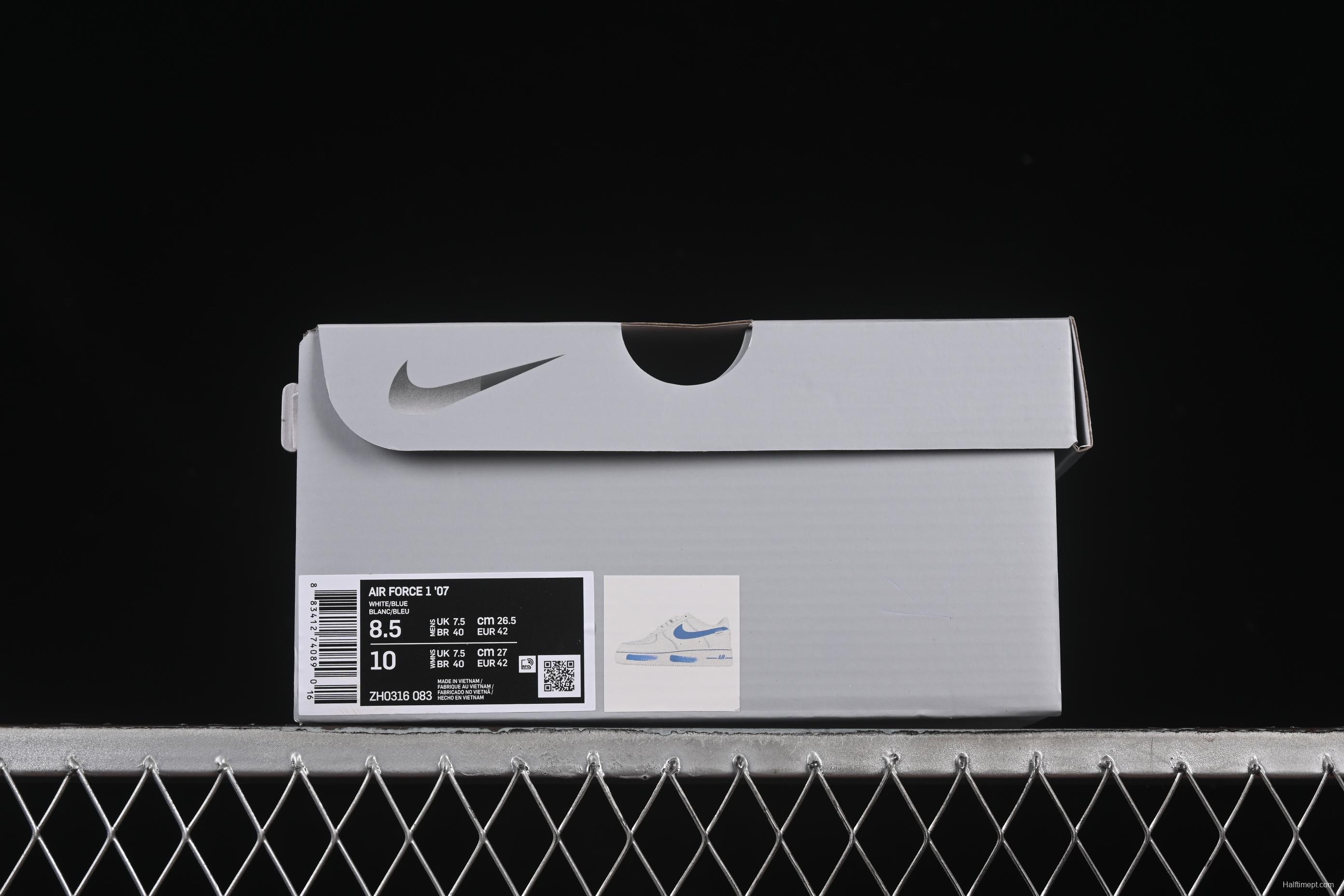 Nike Air Force 1'07 Low Casual Sneakers in Blue Ocean - ZH0316-083