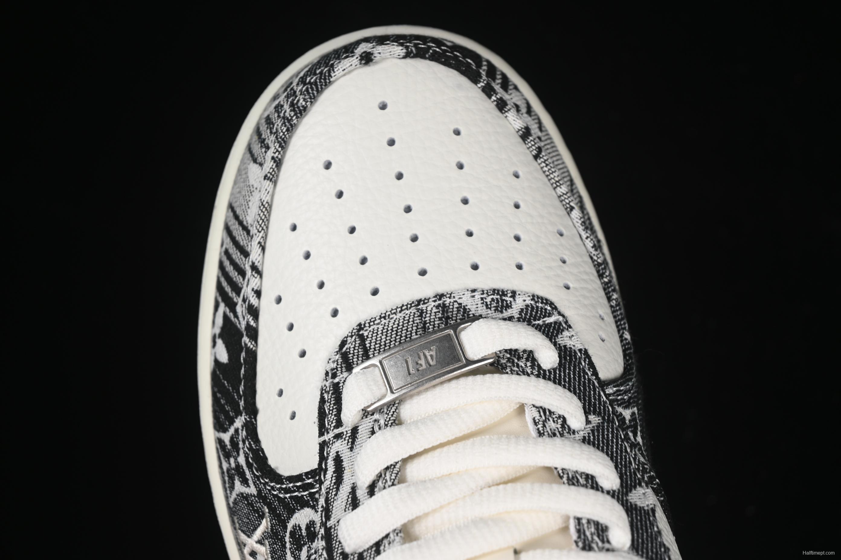 Nike Air Force 1 '07 Low LV Collaboration Grey Black Denim Casual Sneakers - SC9207-539