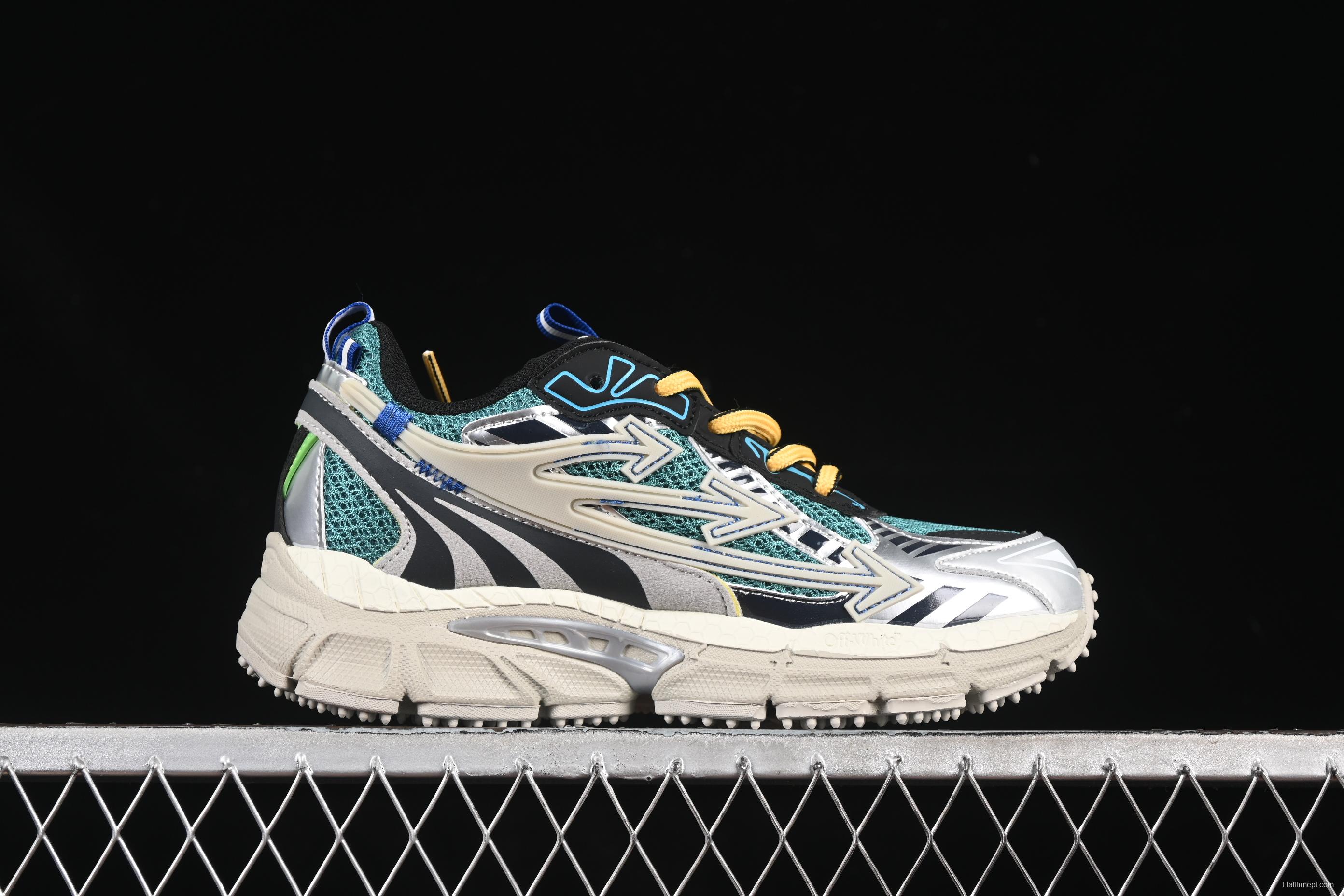 Off-White Be Right Low-Top Lifestyle Sneakers in Grey Green - C.D4