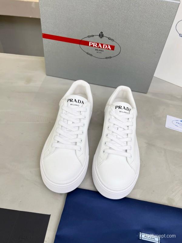 2024 Unisex Prada White Leather Sneakers MJ00310