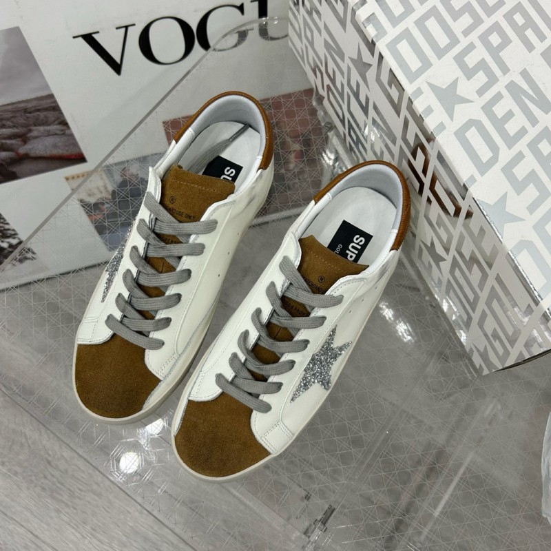 2025 Women GGDB White Silver Leather Sneakers