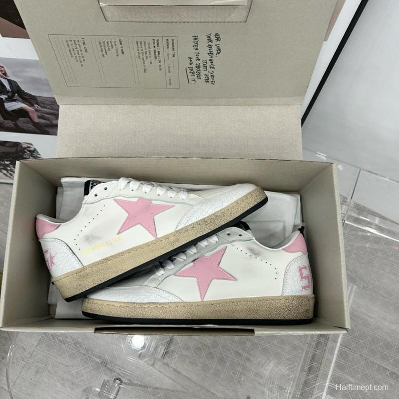 2024 Women GGDB White Pink Leather Sneakers MJ00260