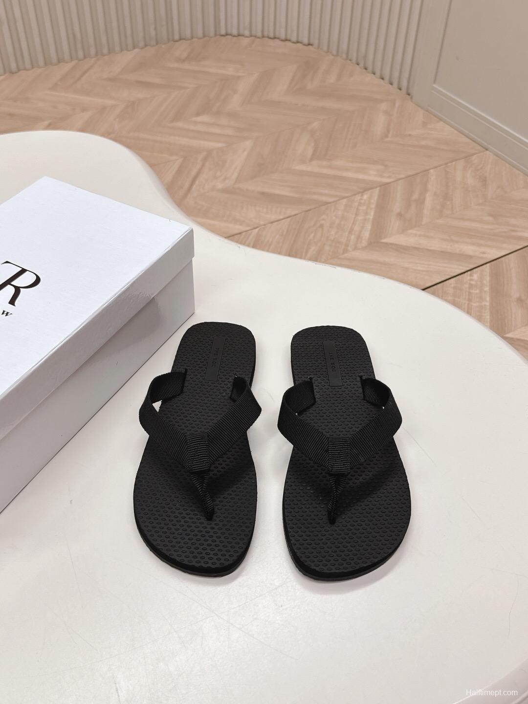 2025 The Row Black Rubber Slippers
