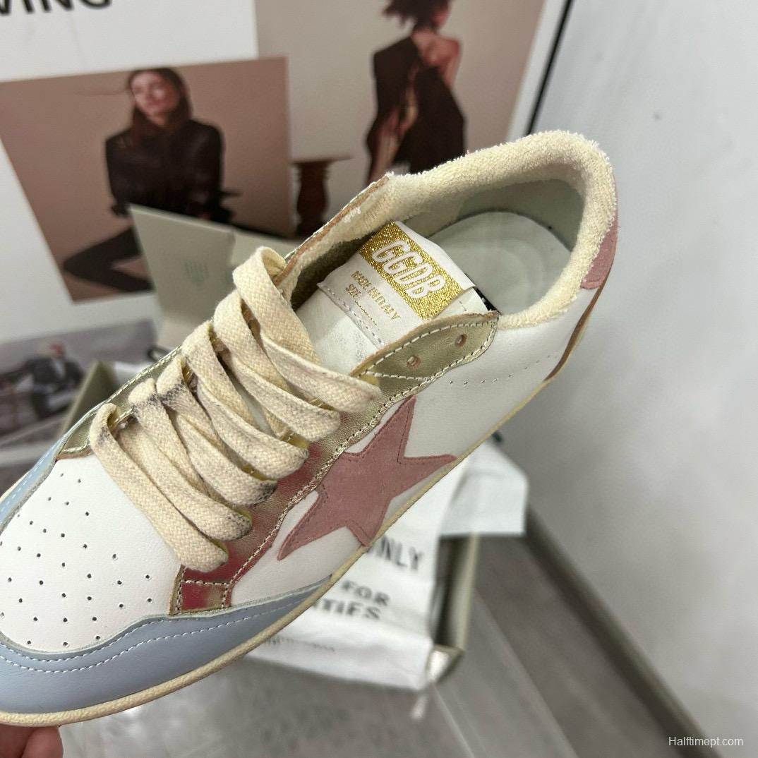 2024 Unisex GGDB White Light Blue Pink Leather Low Top Sneakers MJ00260