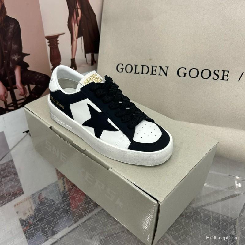 2024 Unisex GGDB Black White Leather Sneakers 