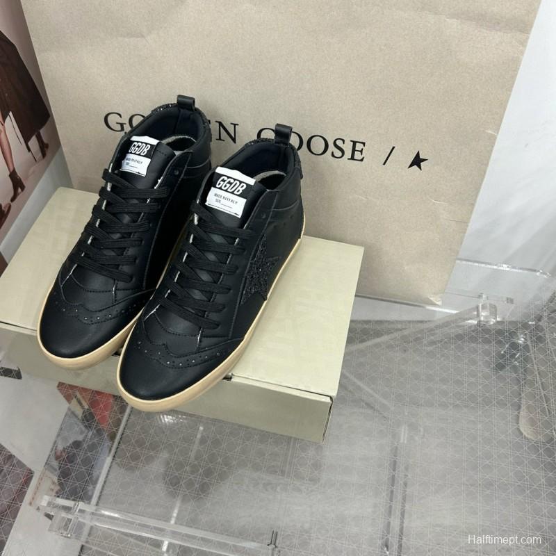 2024 Unisex GGDB Black Leather High Top Sneakers MJ00300
