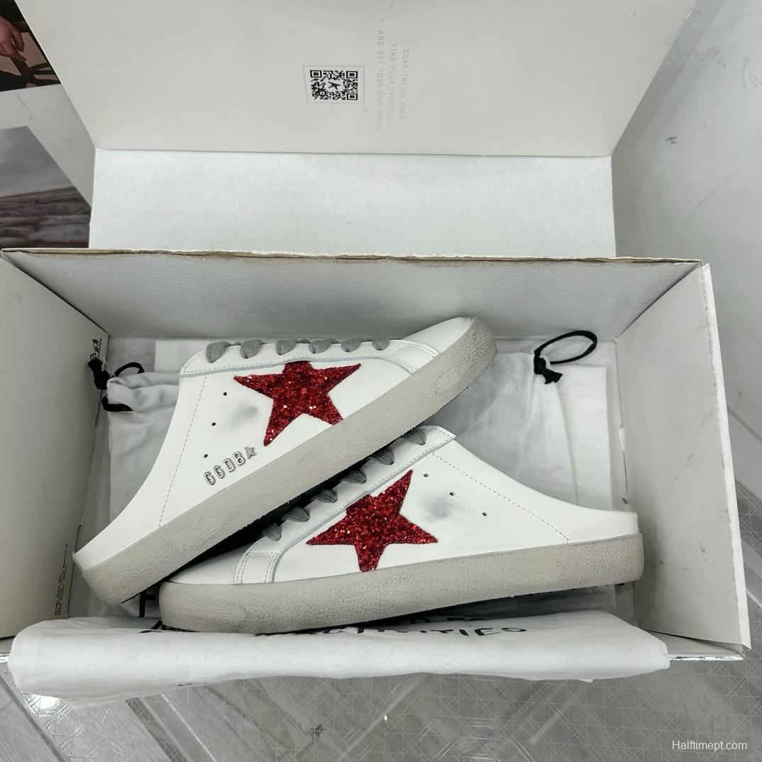 2025 Women GGDB White Red Leather Sneakers