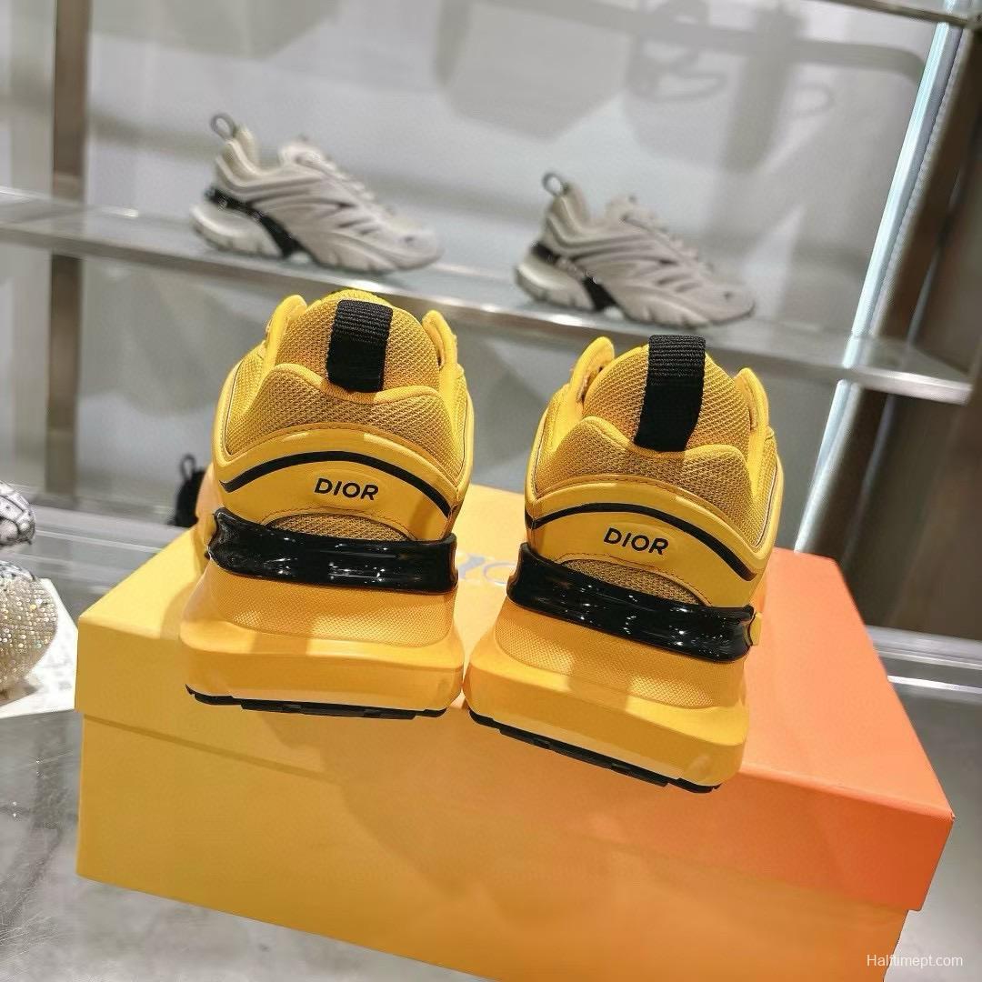 2024 Unisex Dior Yellow Mesh Sneaker MJ00360