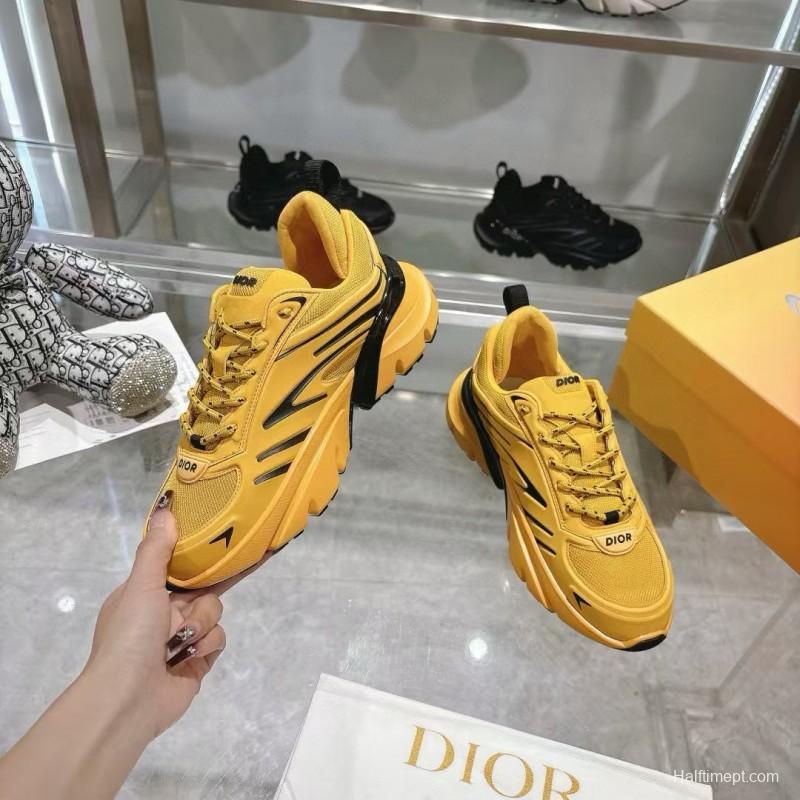 2024 Unisex Dior Yellow Mesh Sneaker MJ00360