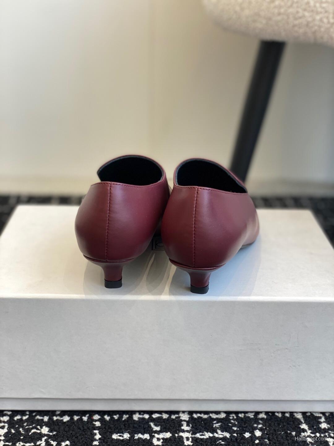 2025 Women Toteme Burgundy Leather Loafers