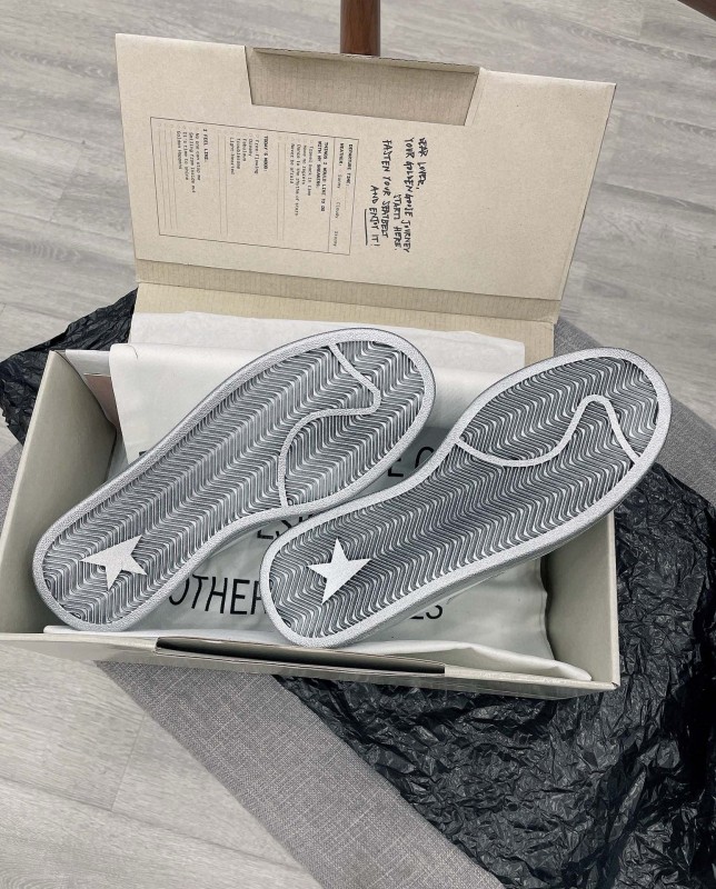 2024 Unisex GGDB White Silver Leather Sneakers MJ00260