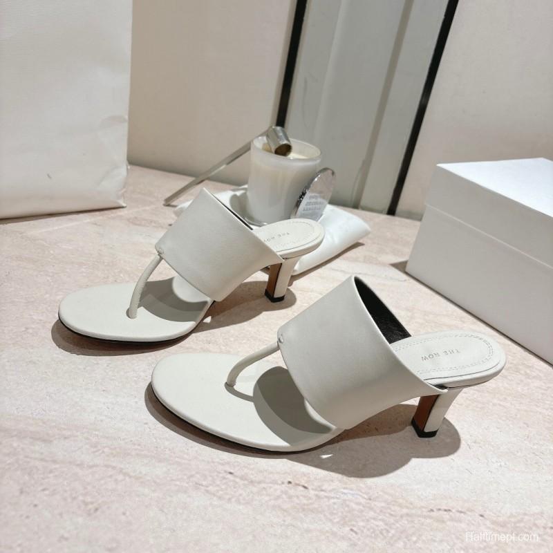 2025 Toteme White Calfskin Slippers