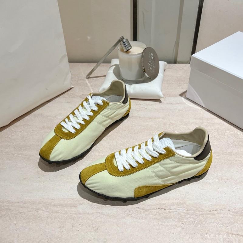 2025 Unisex MM6 Maison Margiela Yellow White Nylon Suede Sneakers