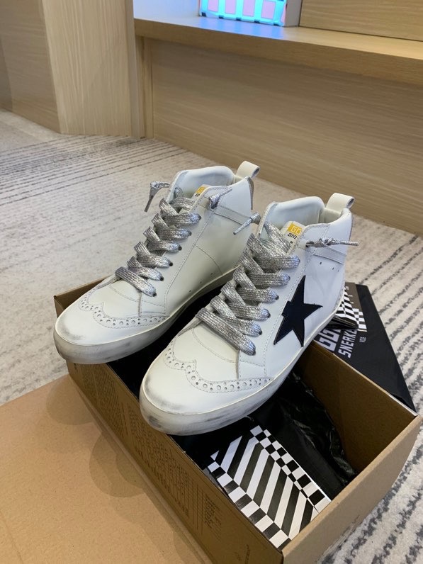 2024 Unisex GGDB White Black Leather High-top Sneakers MJ00300