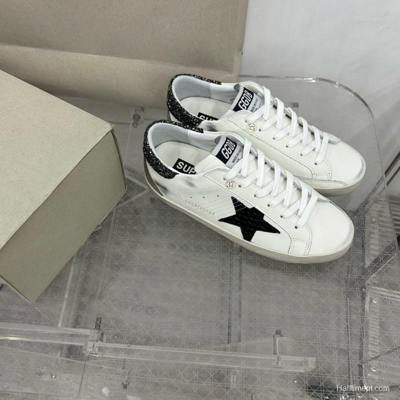 2025 Women GGDB White Black Suede Leather Sneakers MJ00260