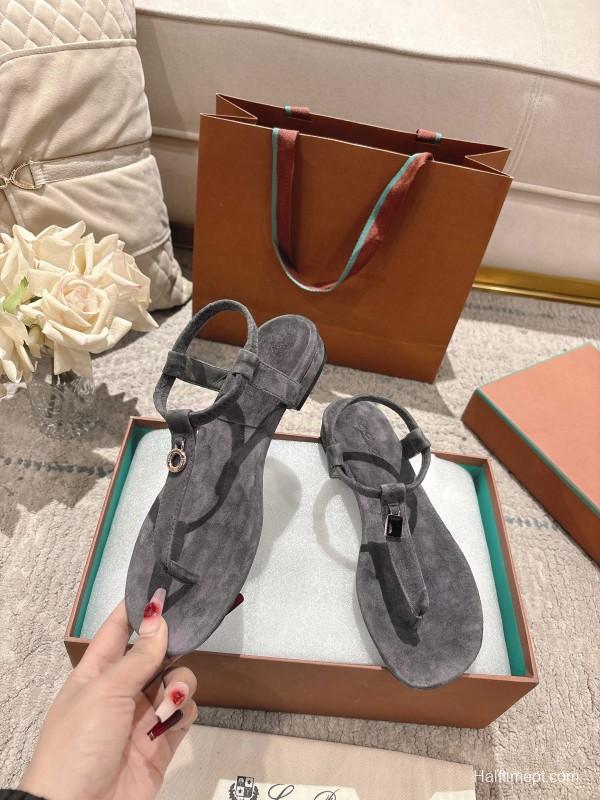 2025 LP Gray Suede Sandals