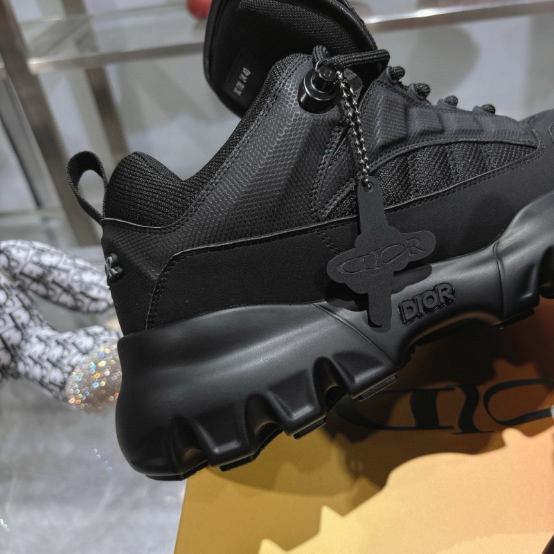 2024 Unisex Dior black fabric leather sneakers