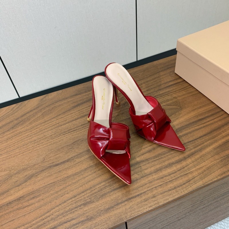 2025 Women Gianvito Rossi Red Leather High Heel Mule KFY00280