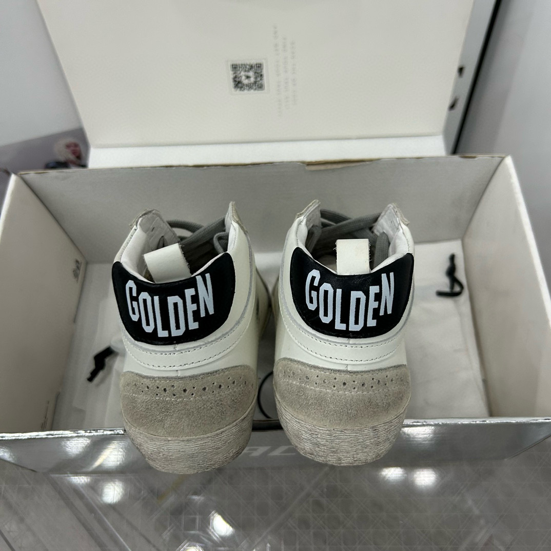2024 Unisex GGDB White Black Leather Suede High Top Sneakers MJ00300