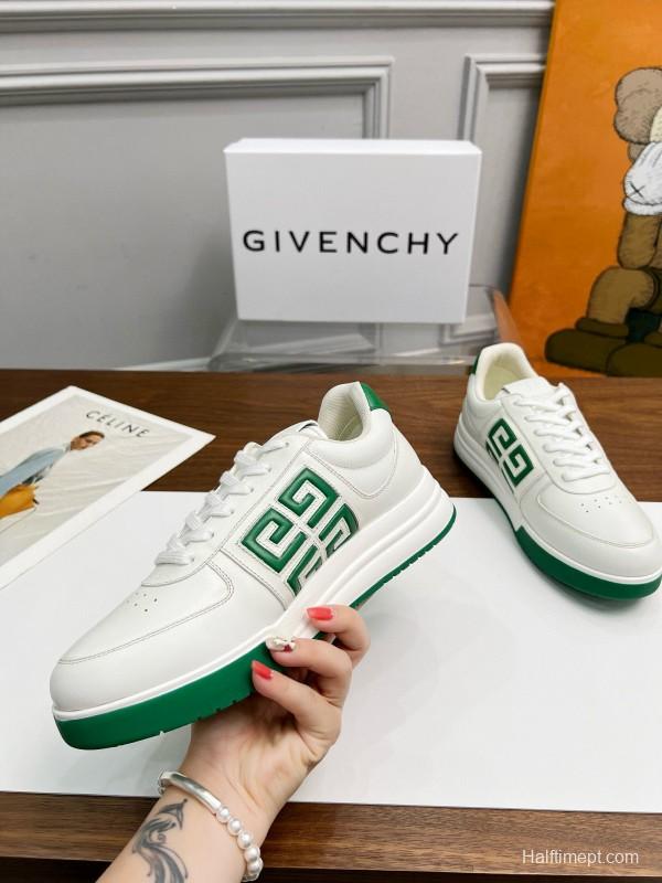 2024 Men Givenchy White Green Leather Sneakers MJ00380
