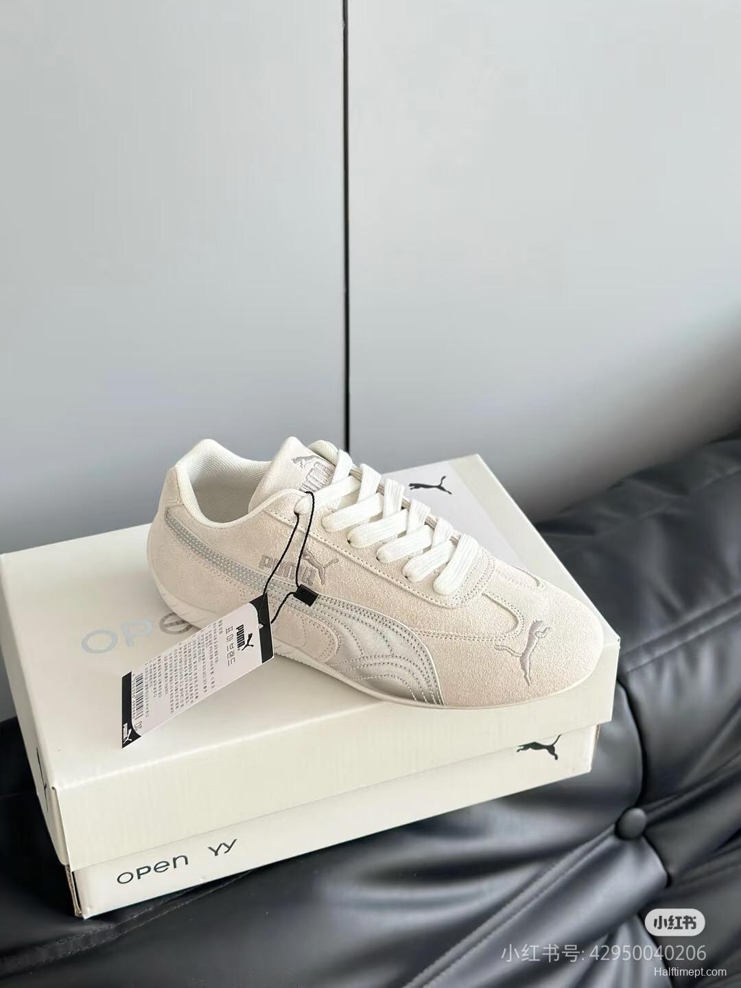 2025 Women Puma White Leather Sneakers KFY00260