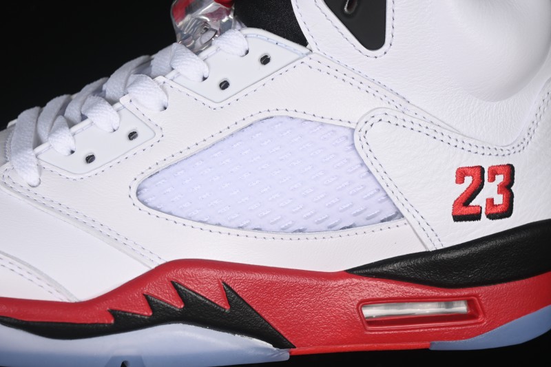 Nike Air Jordan 5 Retro Fire Red Black Tongue Basketball Shoes - HQ7978-101