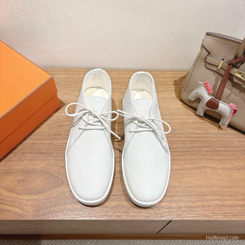 2025 Unisex H White Leather Classic Boots AS00380