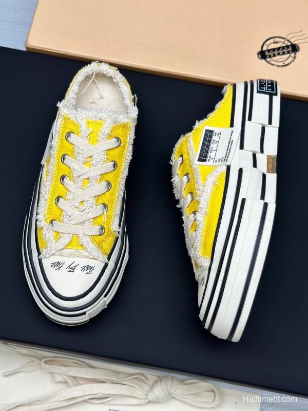 2025 Unisex XVESSEL Yellow White Canvas Plimsolls Vulcanized AS00240