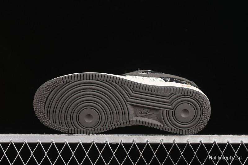 Nike Air Force 1 '07 Low LV Collaboration Black Gold Casual Sneakers - JJ2508-703