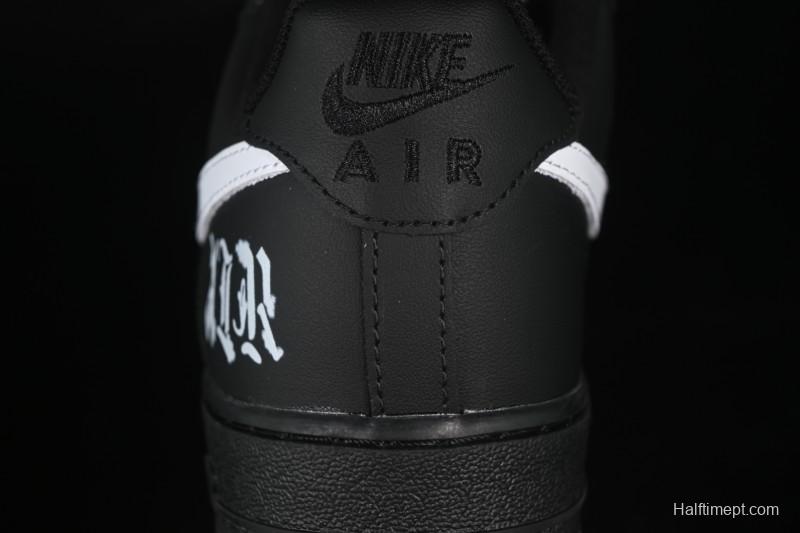 Nike Air Force 1 '07 Low Black Silver Court Low-Top Casual Sneakers - ZH0316-085